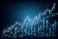 Financial investment concept with stock market trading graph and candlesticks