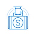 Financial investment delivery vector line icon. Favorable commercial cash transfers.
