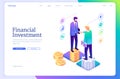 Financial investment isometric landing invest plan