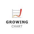 Financial and investment logo design. Growing chart template symbol vector illustration Royalty Free Stock Photo