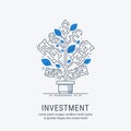 Financial investment with money tree