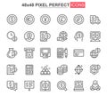 Financial items thin line icon set.