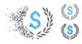 Broken Pixelated Halftone Financial Laurel Wreath Icon