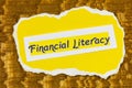 Financial literacy knowledge money finance expert investment education