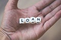 Financial loan or lending for car and home loan agreement and approval concept - word of loan in hand Royalty Free Stock Photo