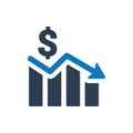 Financial Loss Icon Royalty Free Stock Photo