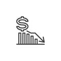 Financial Loss line icon Royalty Free Stock Photo