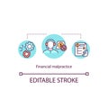 Financial malpractice concept icon