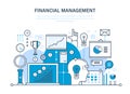 Financial management, analysis, market research, deposits, contributions, savings, statistics, accounting. Royalty Free Stock Photo