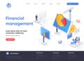 Financial management isometric landing page. Royalty Free Stock Photo