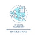 Financial management turquoise concept icon