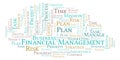 Financial Management word cloud, made with text only. Royalty Free Stock Photo