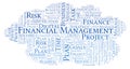 Financial Management word cloud, made with text only. Royalty Free Stock Photo