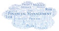 Financial Management word cloud, made with text only. Royalty Free Stock Photo