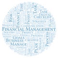 Financial Management word cloud, made with text only. Royalty Free Stock Photo