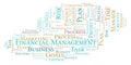 Financial Management word cloud, made with text only. Royalty Free Stock Photo