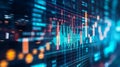 Financial market data chart with glowing graphs and digital data Royalty Free Stock Photo