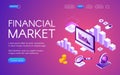 Financial market isometric vector illustration