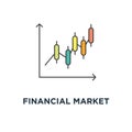 financial market rate icon. index concept symbol design, stock market charts, bond market trading or trading on the currency