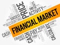 Financial market word cloud Royalty Free Stock Photo