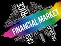 Financial market word cloud collage, business concept Royalty Free Stock Photo