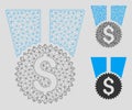 Financial Medal Vector Mesh Network Model and Triangle Mosaic Icon Royalty Free Stock Photo