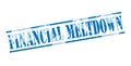 Financial meltdown blue stamp Royalty Free Stock Photo