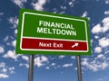 Financial meltdown traffic sign