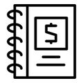 Financial notebook icon outline vector. Work free