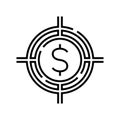 Financial objective line icon, concept sign, outline vector illustration, linear symbol.