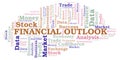 Financial Outlook word cloud. Royalty Free Stock Photo