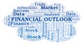 Financial Outlook word cloud. Royalty Free Stock Photo