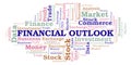 Financial Outlook word cloud. Royalty Free Stock Photo