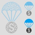 Financial Parachute Vector Mesh Network Model and Triangle Mosaic Icon Royalty Free Stock Photo