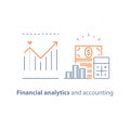 Financial performance analytics, income increase, long term investment, fund management, dividends graph, productivity report