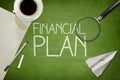 Financial plan concept on blackboard with empty