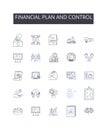 financial plan and control line icons collection. Response, Analysis, Metrics, Reports, Interface, Insight, Evaluation