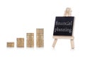 Financial planing concept text on chalkboard Royalty Free Stock Photo