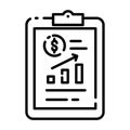 Financial Planning and Business Report Line Icon Royalty Free Stock Photo