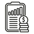 Financial planning clipboard icon outline vector. Loan rate