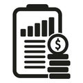 Financial planning clipboard icon simple vector. Loan rate