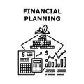 Financial Planning Concept Black Illustration Royalty Free Stock Photo