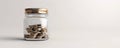 Financial planning money and wealth accumulation with a coin-filled jar highlighting economic stability and savings, Ai generative