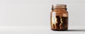 Financial planning money and wealth accumulation with a coin-filled jar highlighting economic stability and savings, Ai generative