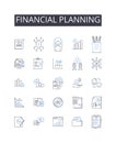 Financial Planning line icons collection. Asset Management, Wealth Management, Investment Strategy, Fiscal Planning