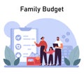 Financial planning. Personal and family budget development, expense Royalty Free Stock Photo