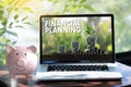 financial planning Retirement planning woman and man at retirement with consultant or adviser Royalty Free Stock Photo