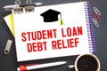 Financial problem concept. Loan Debt Concept. Selective focus on the board hand written loan debt Royalty Free Stock Photo