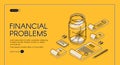 Financial problems, poorness landing page banner Royalty Free Stock Photo
