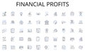 Financial profits line icons collection. Ownership, Title, Deed, Possession, Estate, Domain, Tenure vector and linear